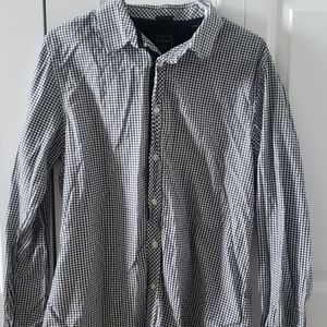 Men's button-down plaid shirt